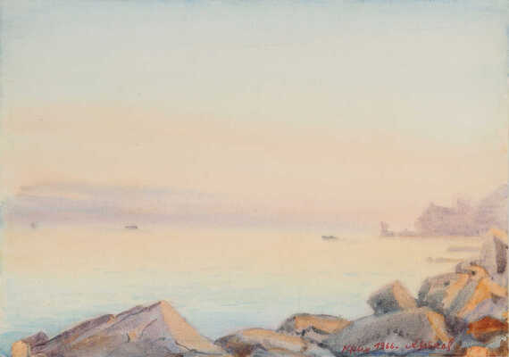 Хряков Александр Фёдорович. Крым. На море после заката солнца. Санаторий Нижняя Ореанда